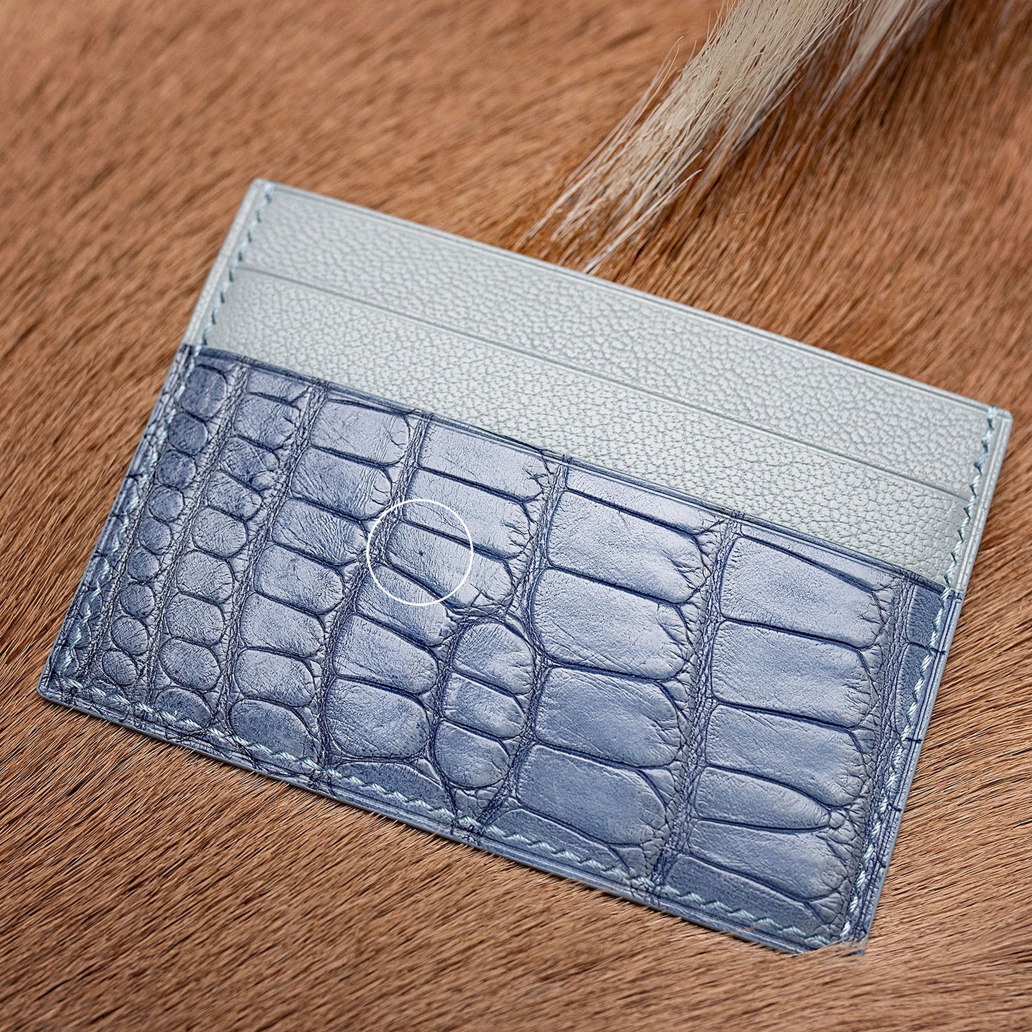 Alligator Leather Double-Sided Card Holder