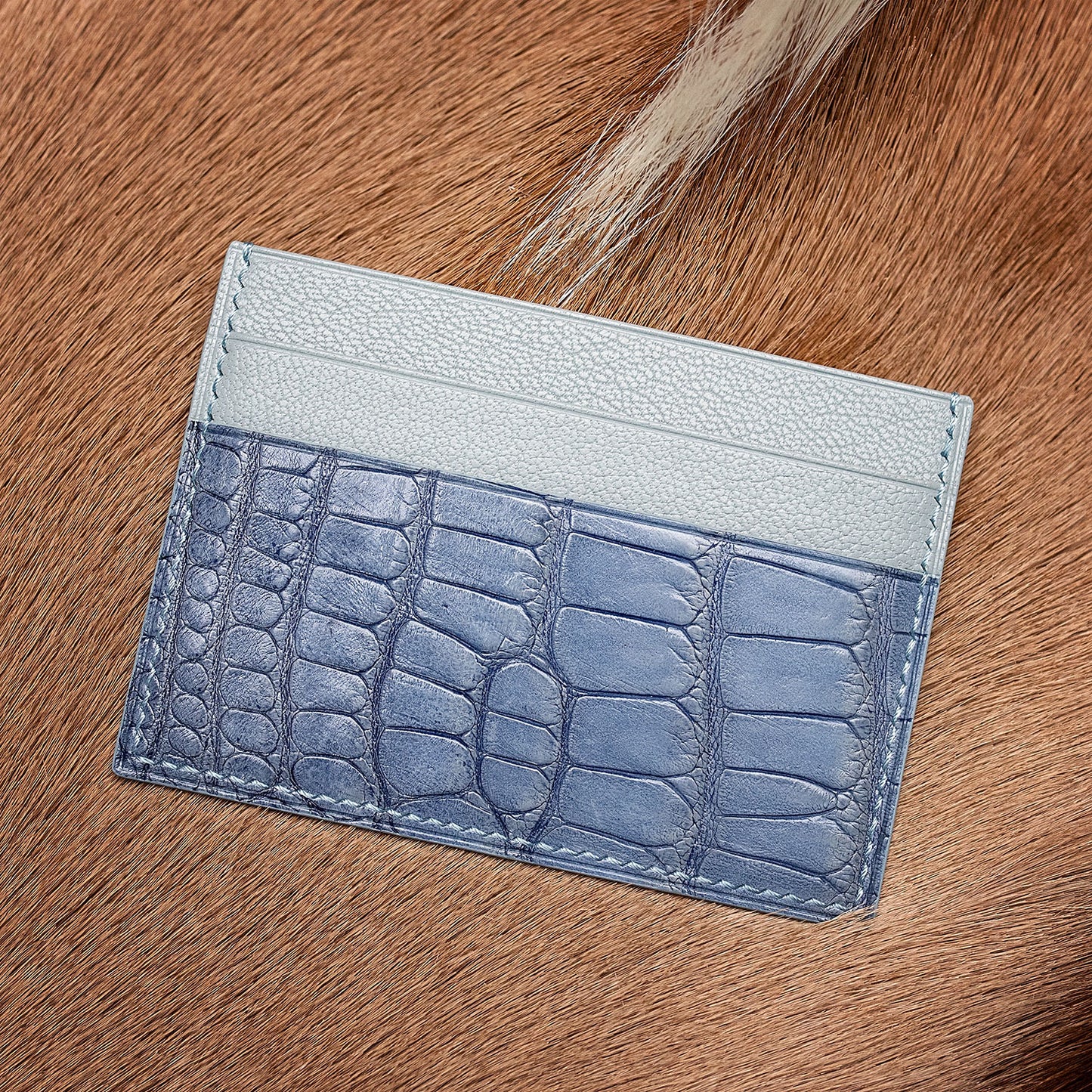 Alligator Leather Double-Sided Card Holder