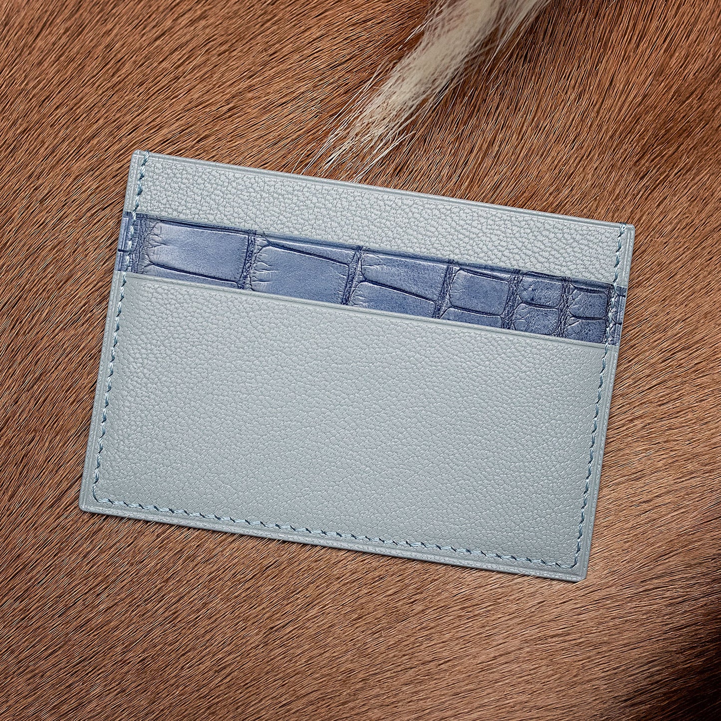 Alligator Leather Double-Sided Card Holder