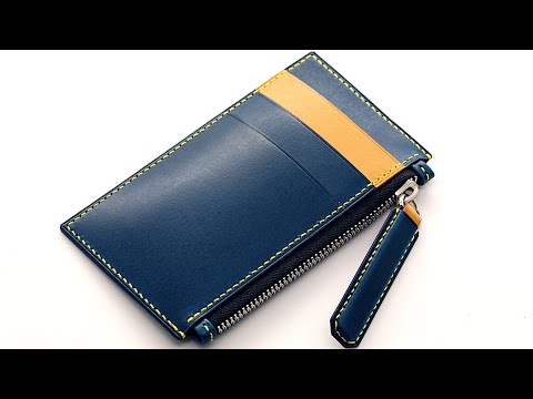 Genuine Leather Cardholder, Handmade, Evening Blue, High Quality, orders Heavy Duty, Vegetable tanned leather, Free shipping to US